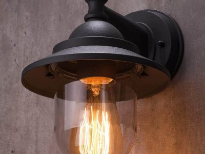 CGC Lighting Lanternă pentru antrenor Lumină exterioară de perete pentru grădină, verandă, curte, grădină, tradițională, seră, ușă, șopron, epocă, retro (negru)